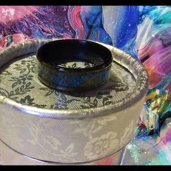 Hieroglyphic Electric Blue Black SS Band - Picture 4 of 15